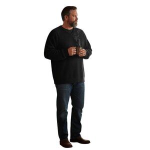 Field Gear 100% Cashmere V-Neck Sweater Luxurious BLACK Soft Winter Ward